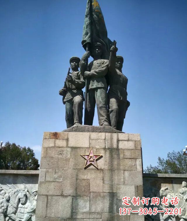 湖南传承革命精神领雕纪念铜雕战士雕塑