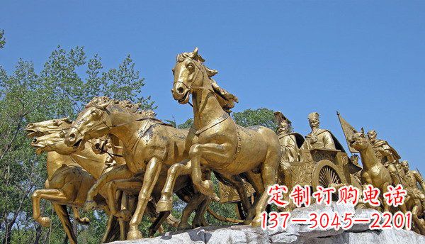 湖南中领雕塑:精美古典马车铜雕