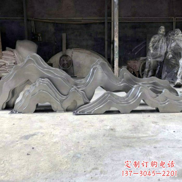 湖南精美大型不锈钢假山雕塑