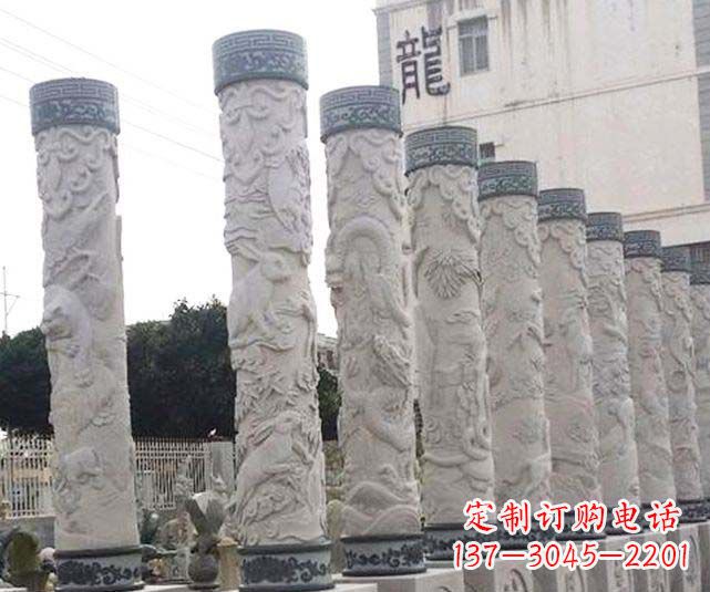 湖南中领雕塑大理石古典龙柱石雕