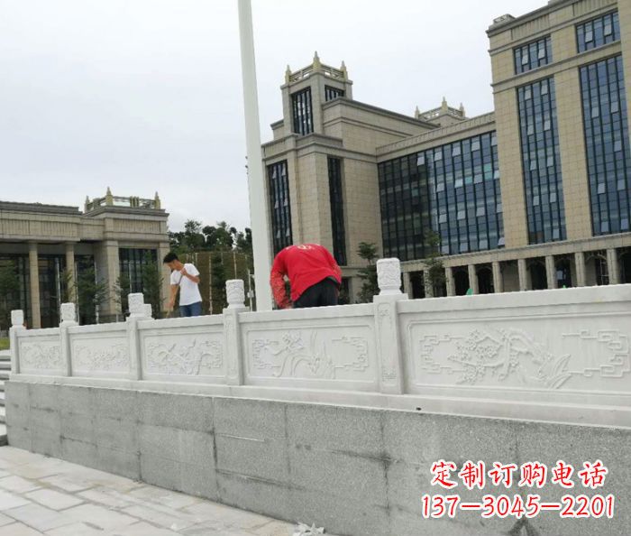 湖南广场景观大理石栏板雕塑 (2)