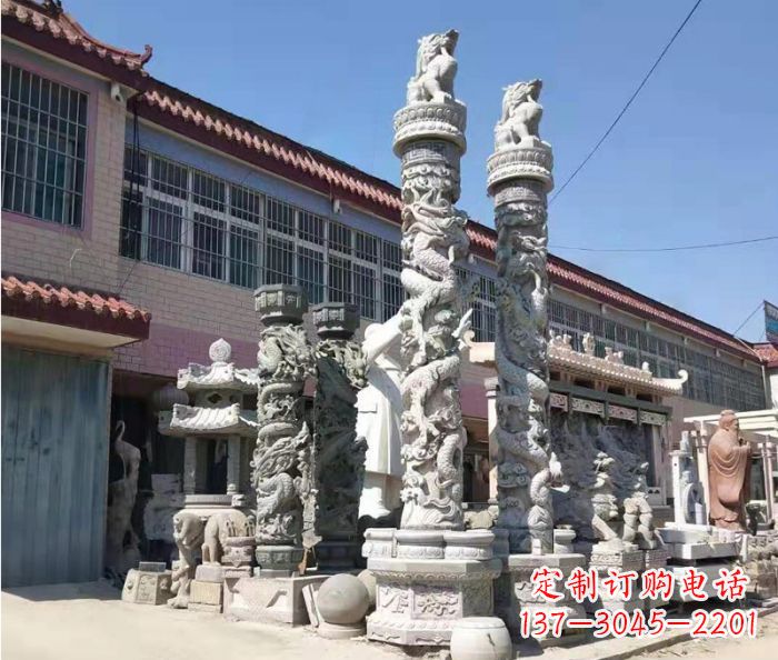 湖南品质考究的大理石龙柱石雕