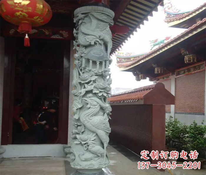 湖南大理石龙柱雕塑,为室内景观带来活力