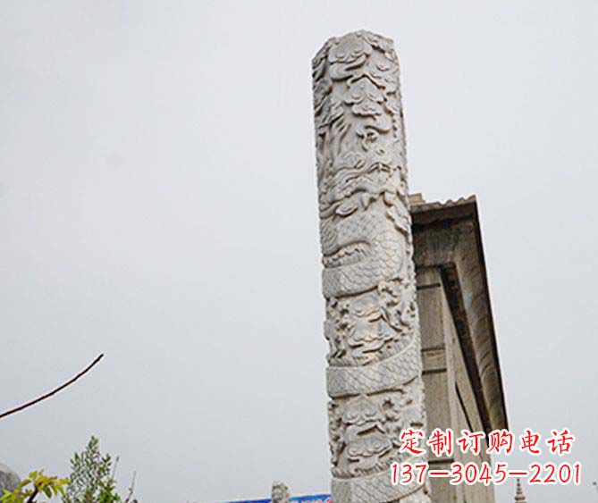 湖南精美艺术品,象征霸气,盘龙柱石雕