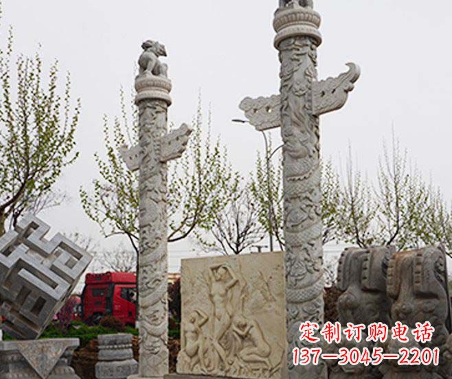 湖南盘龙柱石雕华丽装点美丽家园