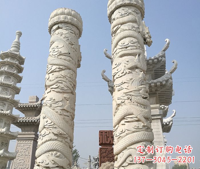 湖南传承雄风,精美绝伦的盘龙柱石雕