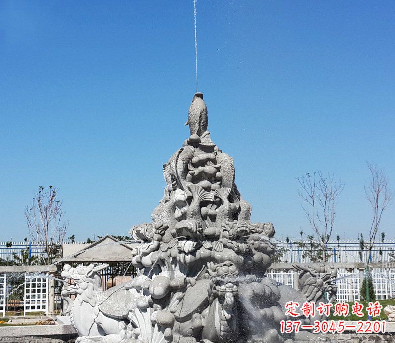 湖南令人称羡的广场龙龟喷泉石雕