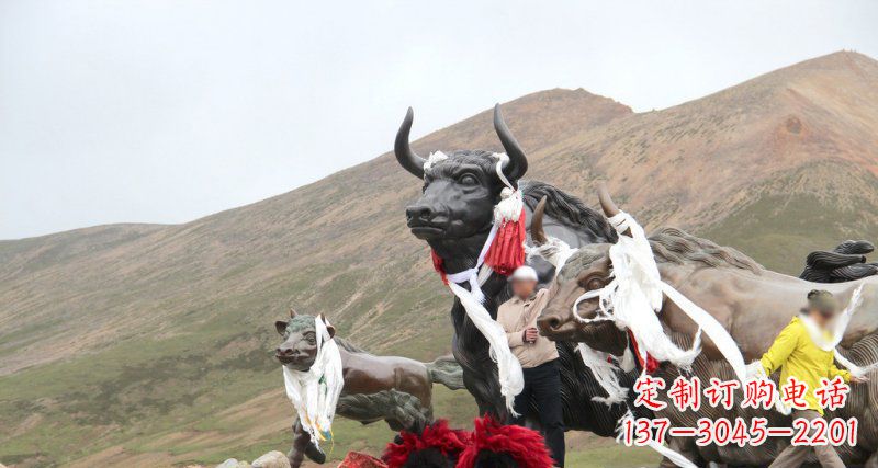 湖南完美纪念:牦牛景观铜雕