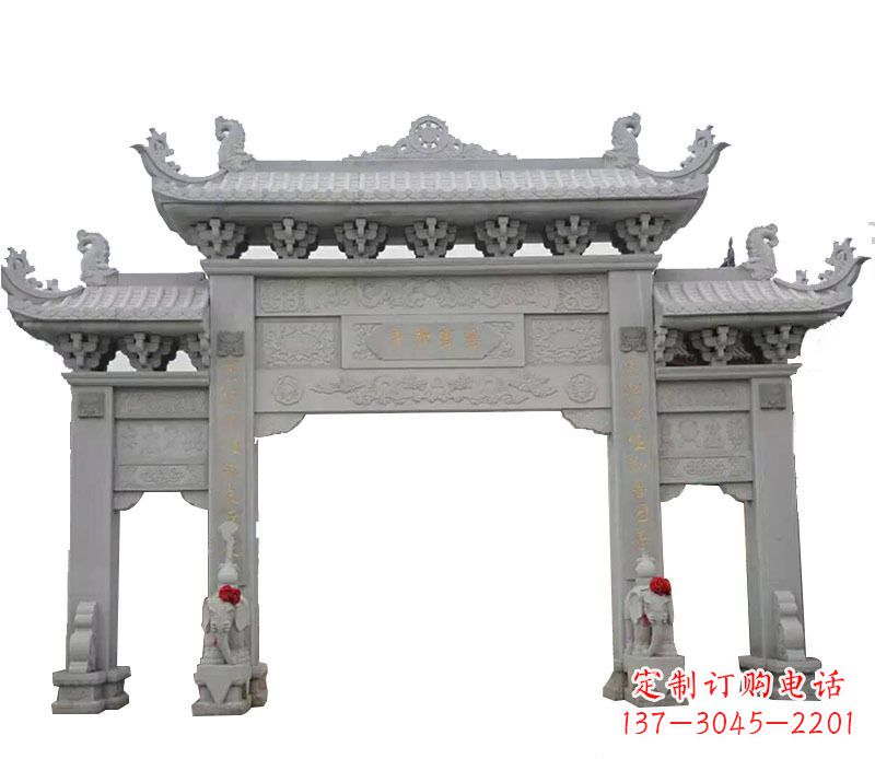 湖南广场牌坊石艺雕塑,增添非凡的景观魅力