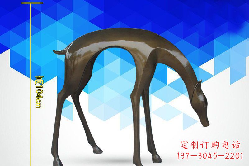 湖南铜镜面鹿雕塑,高端雕塑定制