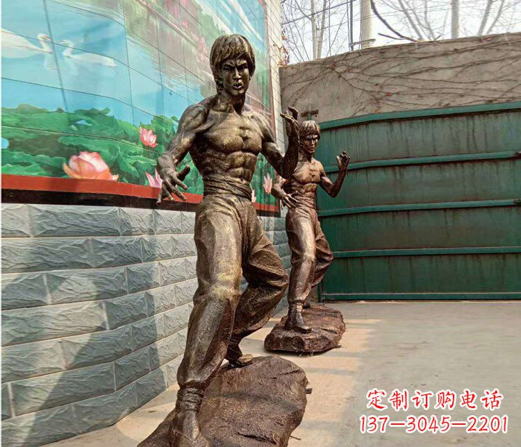湖南专业定制李小龙铜雕小品