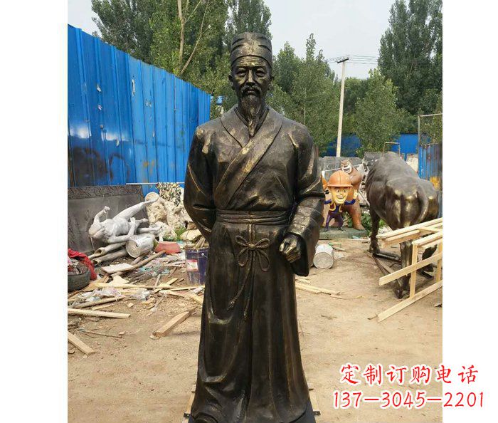 湖南领雕塑定制广场铜雕刘备人物雕塑