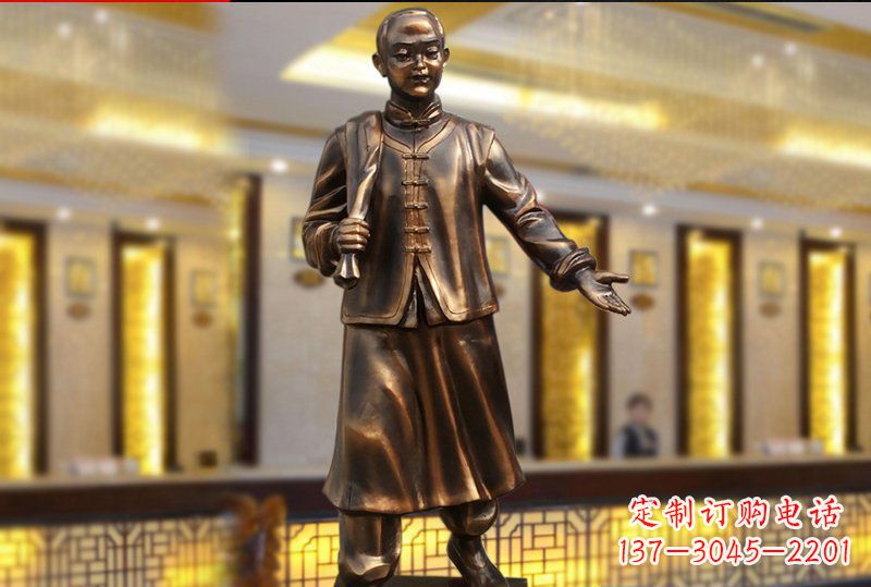 湖南精致传统,店小二人物雕塑