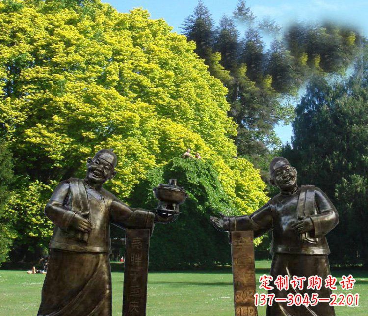 湖南重庆火锅店小二小品人物雕塑