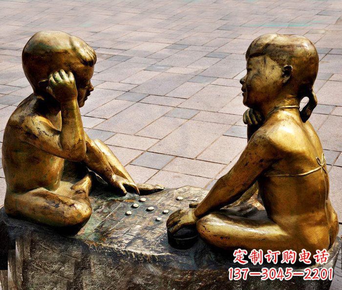 湖南记忆印象:青春小孩铜雕