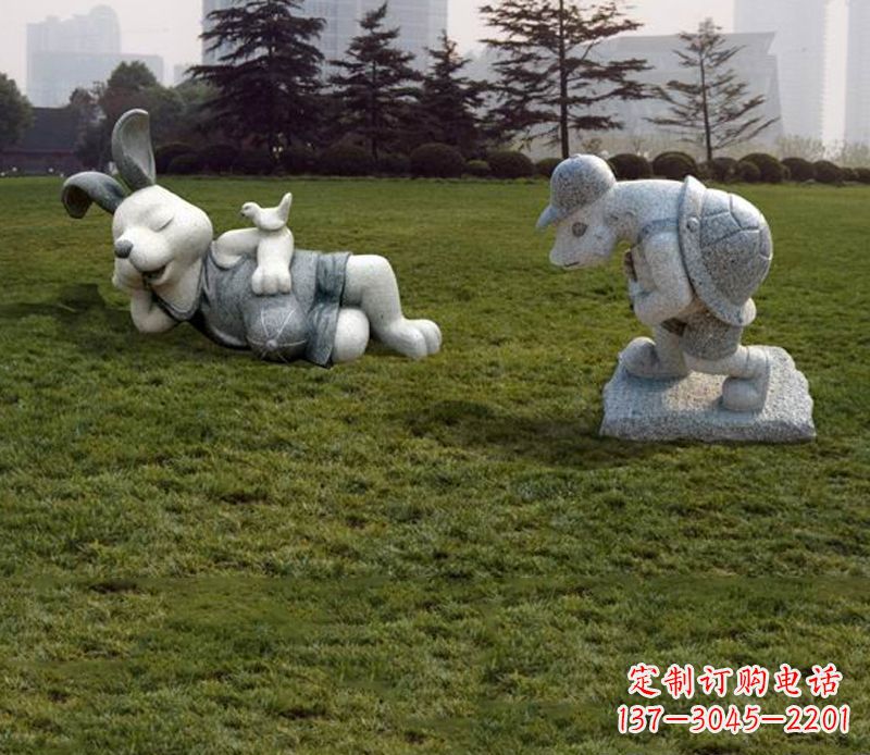 湖南中领雕塑独特的石雕兔子
