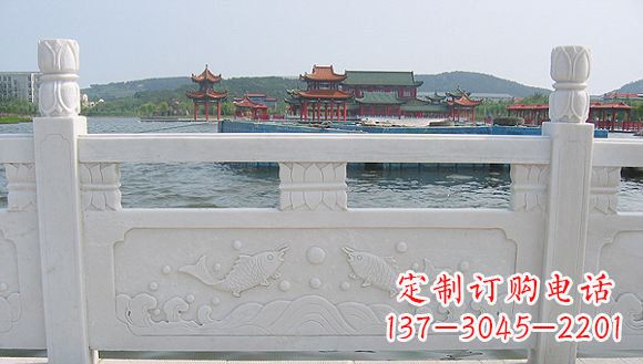湖南海边汉白玉栏板石雕