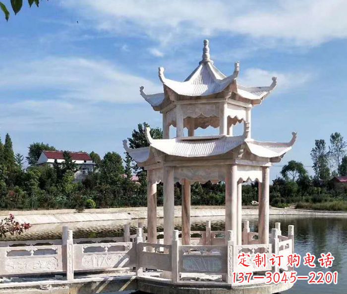 湖南中领雕塑精心打造的海边抒情凉亭雕塑,以海…