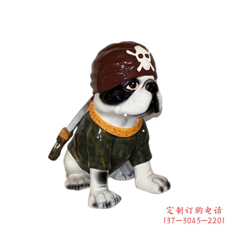 湖南海盗斗牛犬雕塑,精美外观,彰显激情