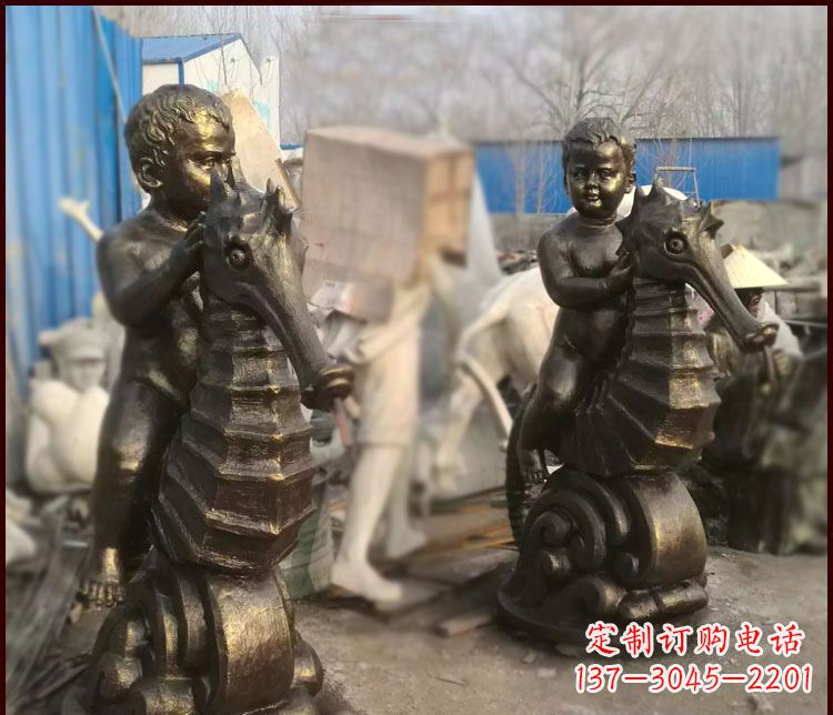 湖南海马公园铜马雕塑-专业定制,艺术精致