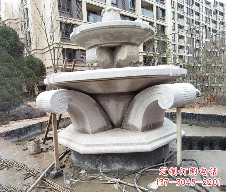 湖南海马石雕喷泉,喷水灿烂缤纷