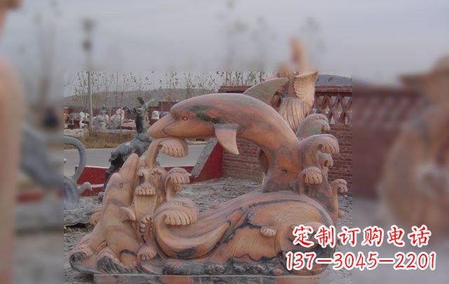 湖南海豚海浪石雕