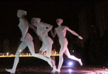 湖南优雅靓丽的女性不锈钢跑步雕塑