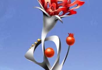 湖南精美不锈钢石榴花雕塑，震撼了审美的眼睛
