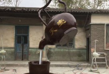 湖南茶壶精美铜雕，为您打造经典景观雕塑