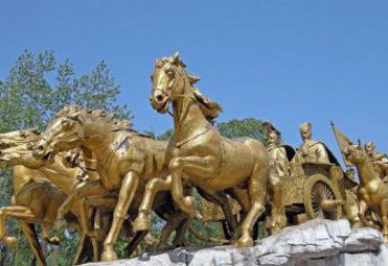 湖南中领雕塑：精美古典马车铜雕