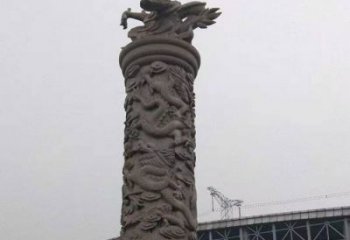 湖南中领雕塑|仿古盘龙柱石雕