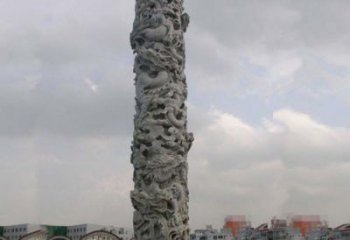 湖南精美仿古盘龙柱石雕