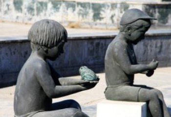 湖南儿童景观铜雕，携带童趣的青蛙