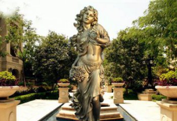 湖南华丽蓬勃的铜雕女神像