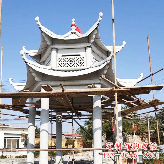 湖南汉白玉大理石凉亭雕塑