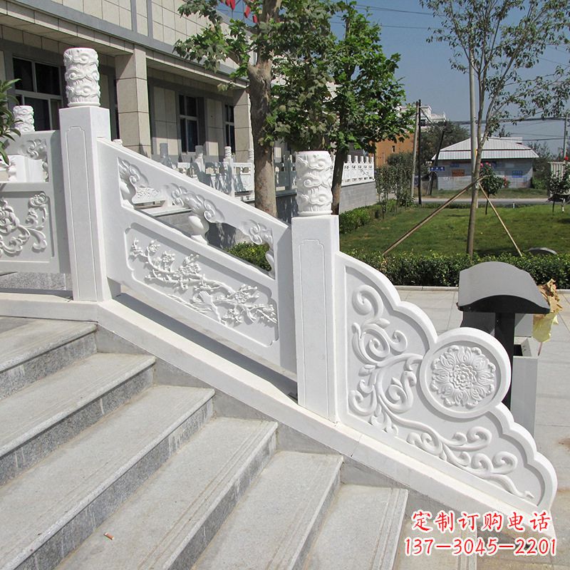 湖南精美定制,汉白玉大理石栏板雕塑