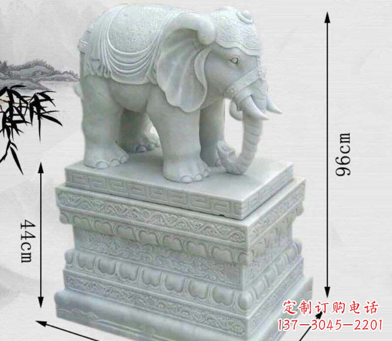 湖南令人惊叹的汉白玉大象门口雕塑
