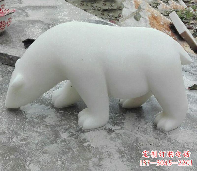 湖南汉白玉动物雕塑·北极熊