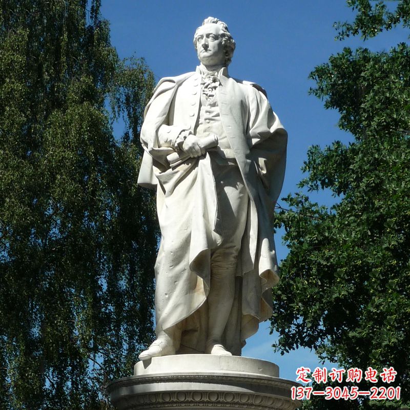 湖南汉白玉歌德雕像