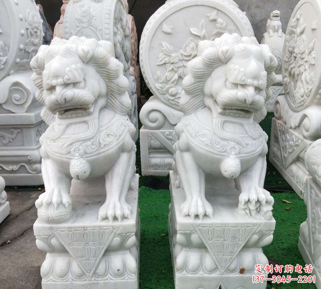湖南汉白玉故宫制作狮子雕塑