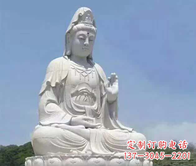 湖南精致汉白玉观音雕塑