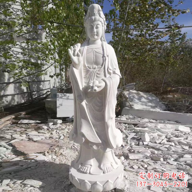 湖南汉白玉观音菩萨石雕塑