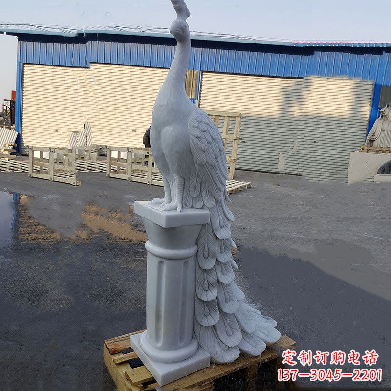 湖南汉白玉孔雀雕塑,传承艺术精髓