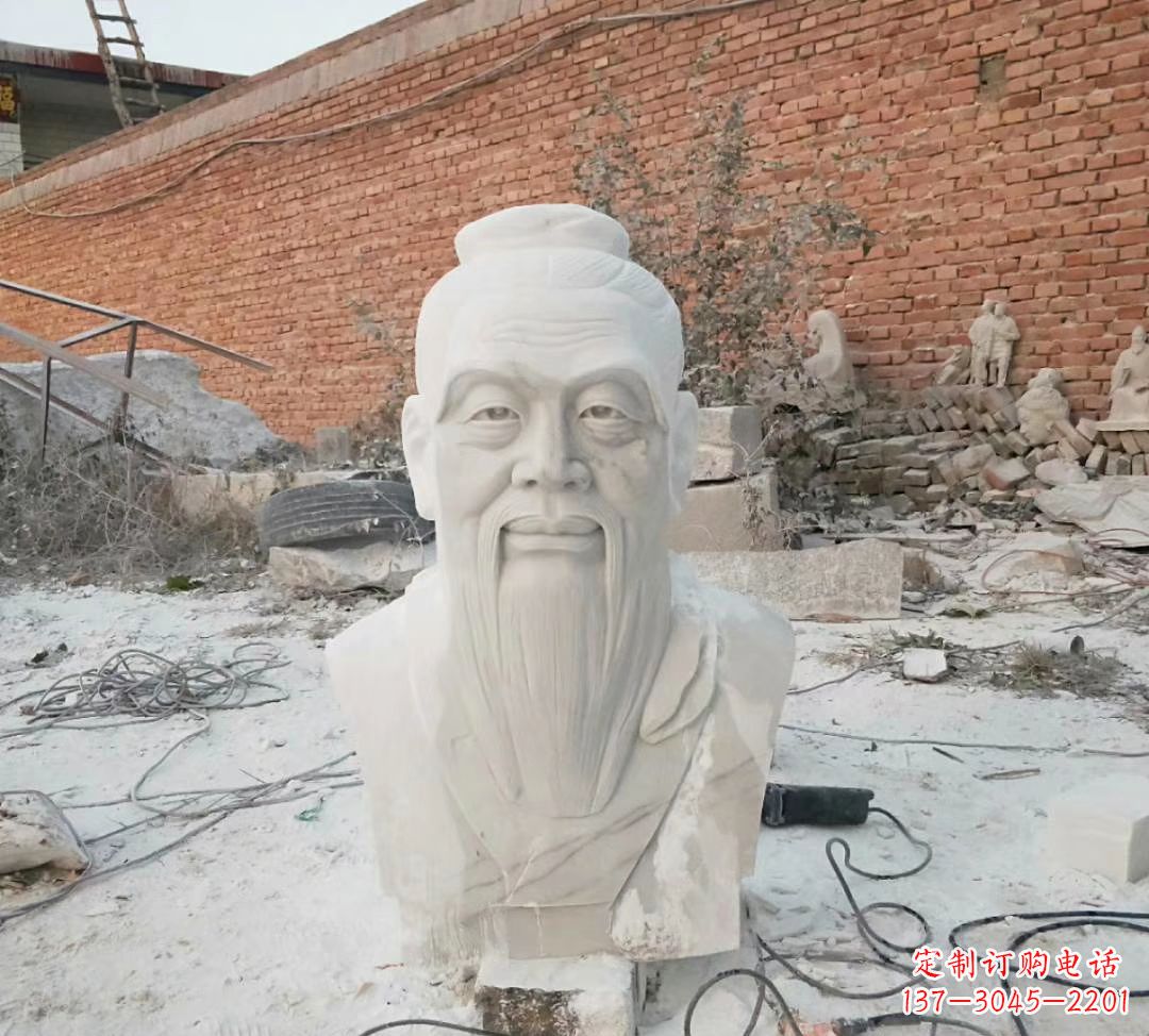 湖南专业制作纯正汉白玉孔子雕塑