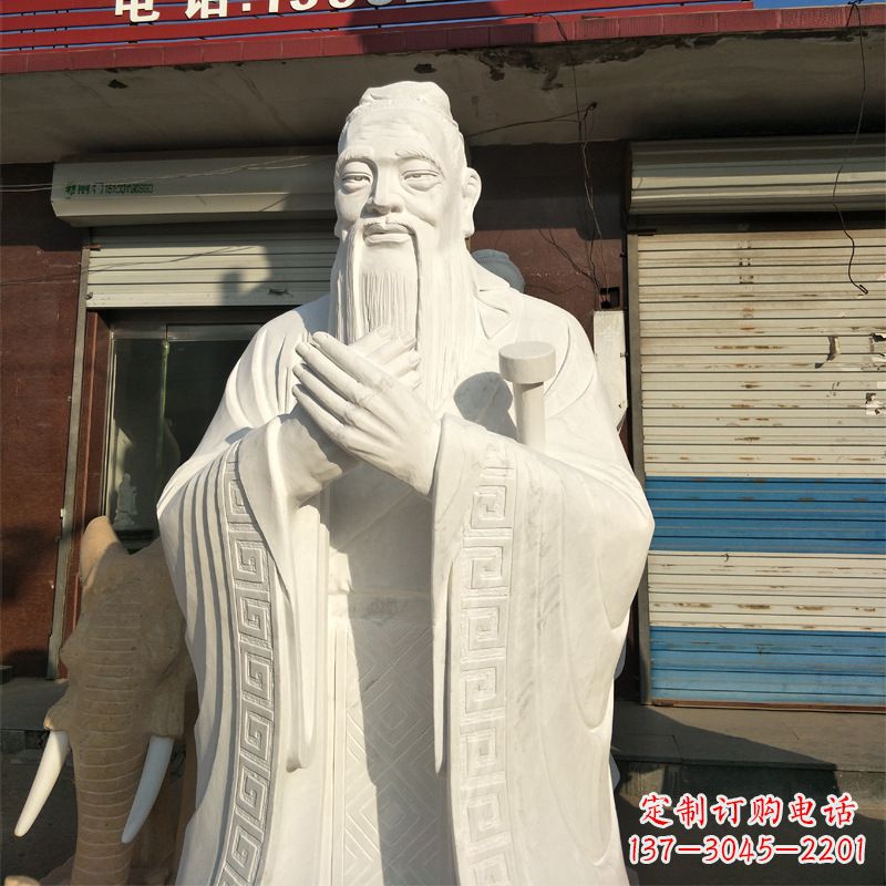 湖南完美艺术——来自中领雕塑的汉白玉孔子雕像