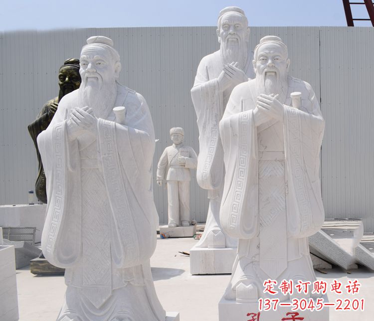 湖南汉白玉孔子石雕——传承古代文明,流传着智慧