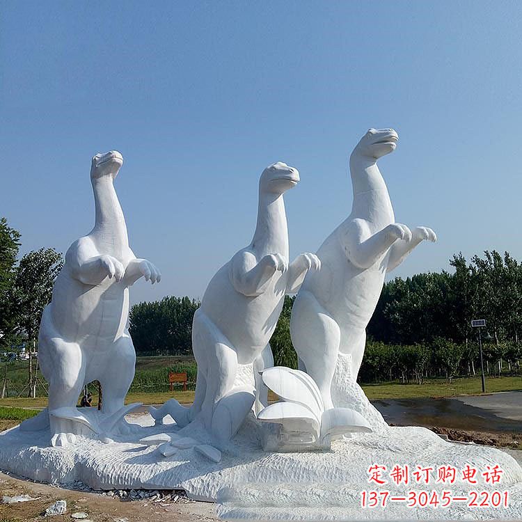 湖南百年恐龙,白玉雕塑景观邀您共赏