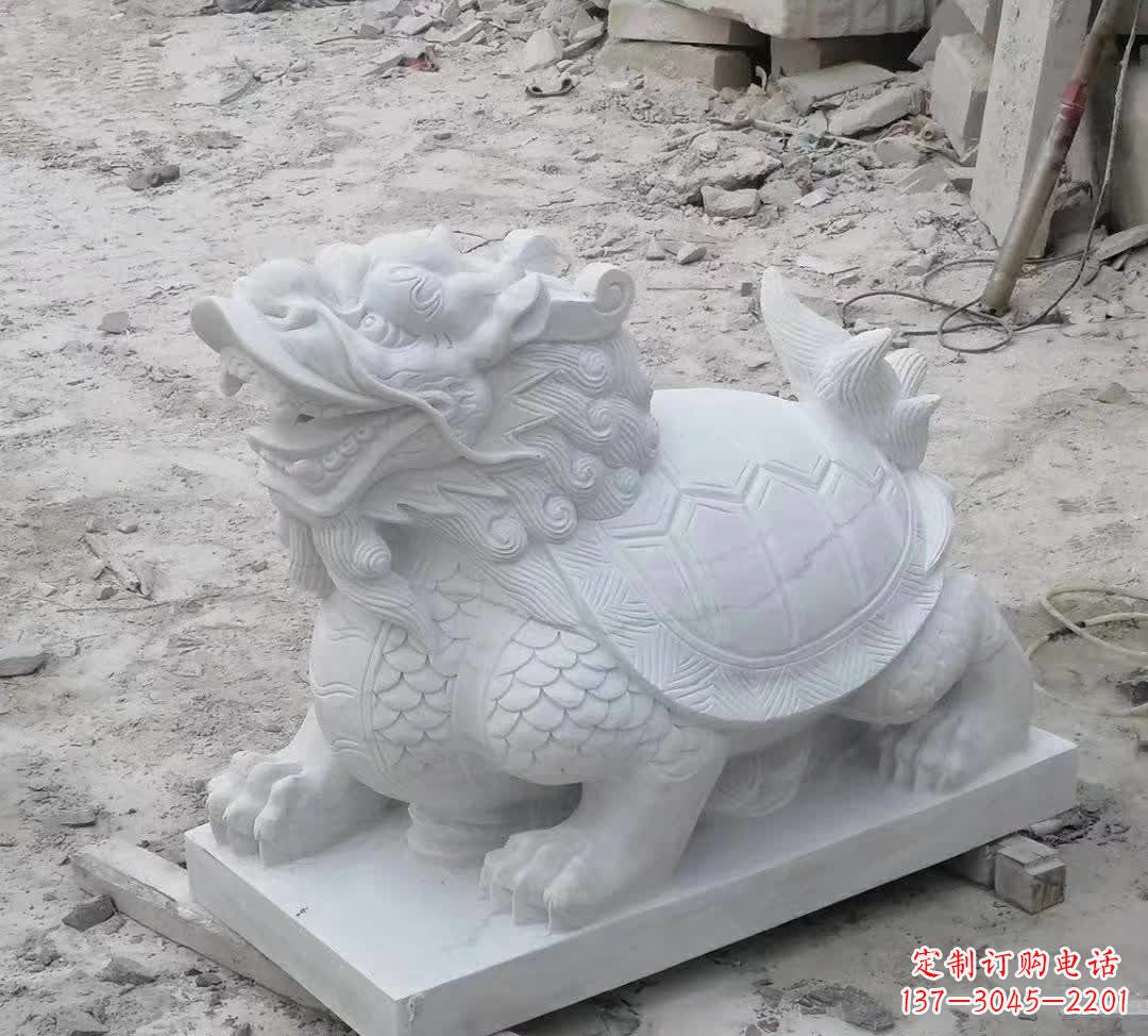 湖南汉白玉龙龟动物雕塑