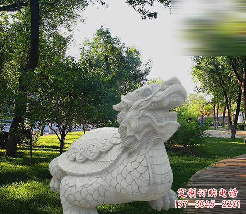 湖南汉白玉龙龟石雕