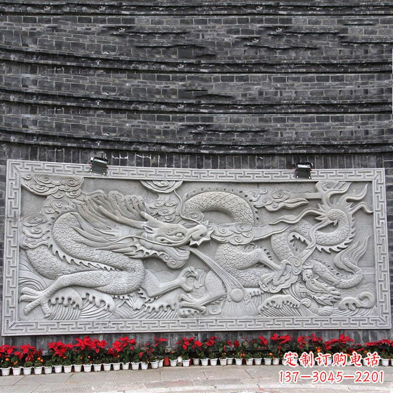 湖南汉白玉龙纹浮雕墙,专为您打造贵族感